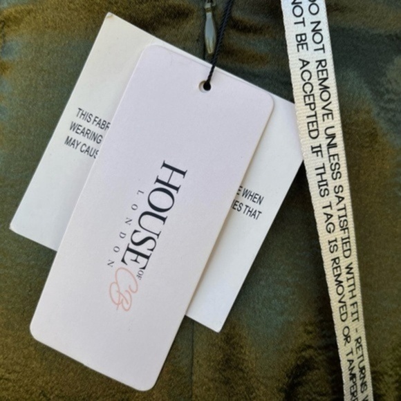 🧜‍♀️ NWT House of CB Zahra V-neck Drape Khaki Green Fishtail Mermaid Maxi Dress - Picture 9 of 13